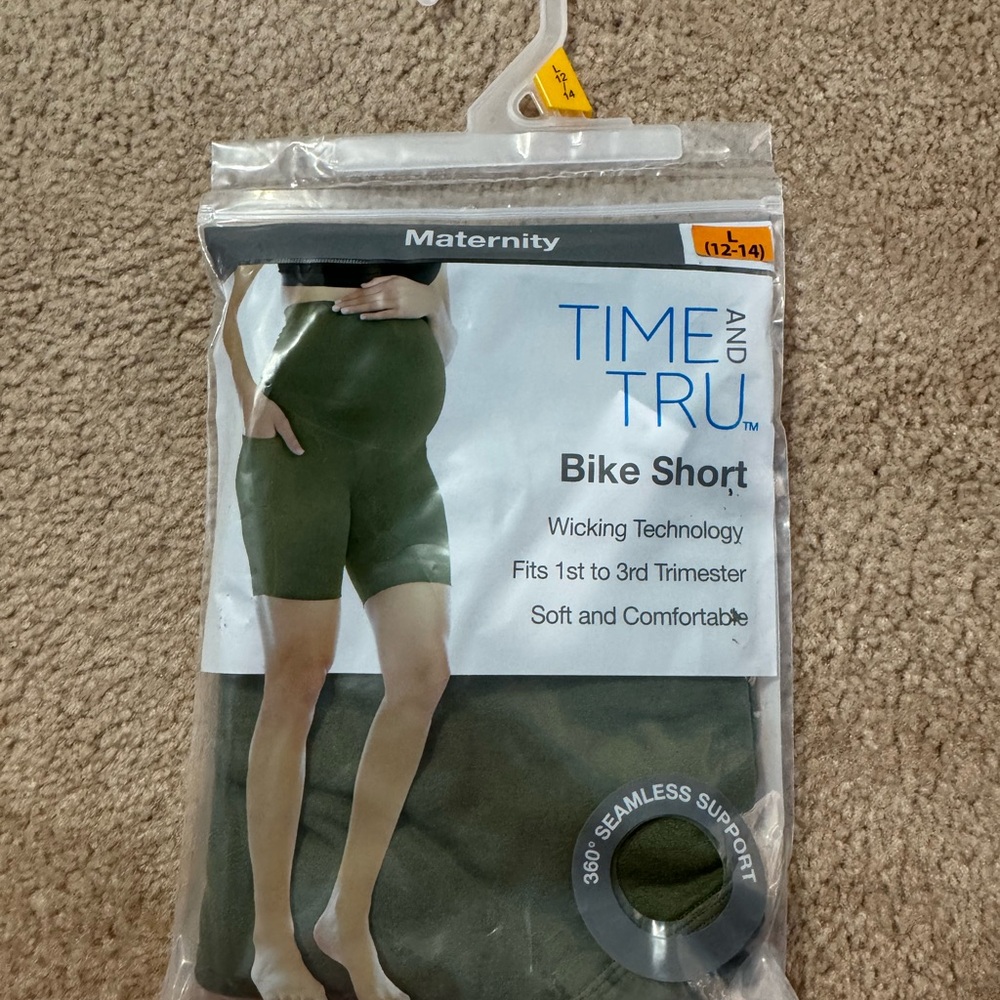 Time and Tru Olive‎ Maternity Bike Shorts